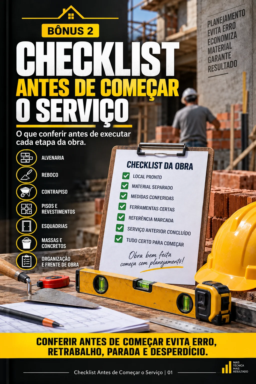 Bônus 2: checklist antes de começar o serviço